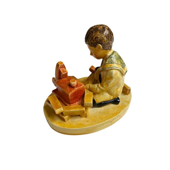 1979 Sebastian Miniatures Figurine Signed Numbered Building Days Boys 3" - Picture 3 of 5